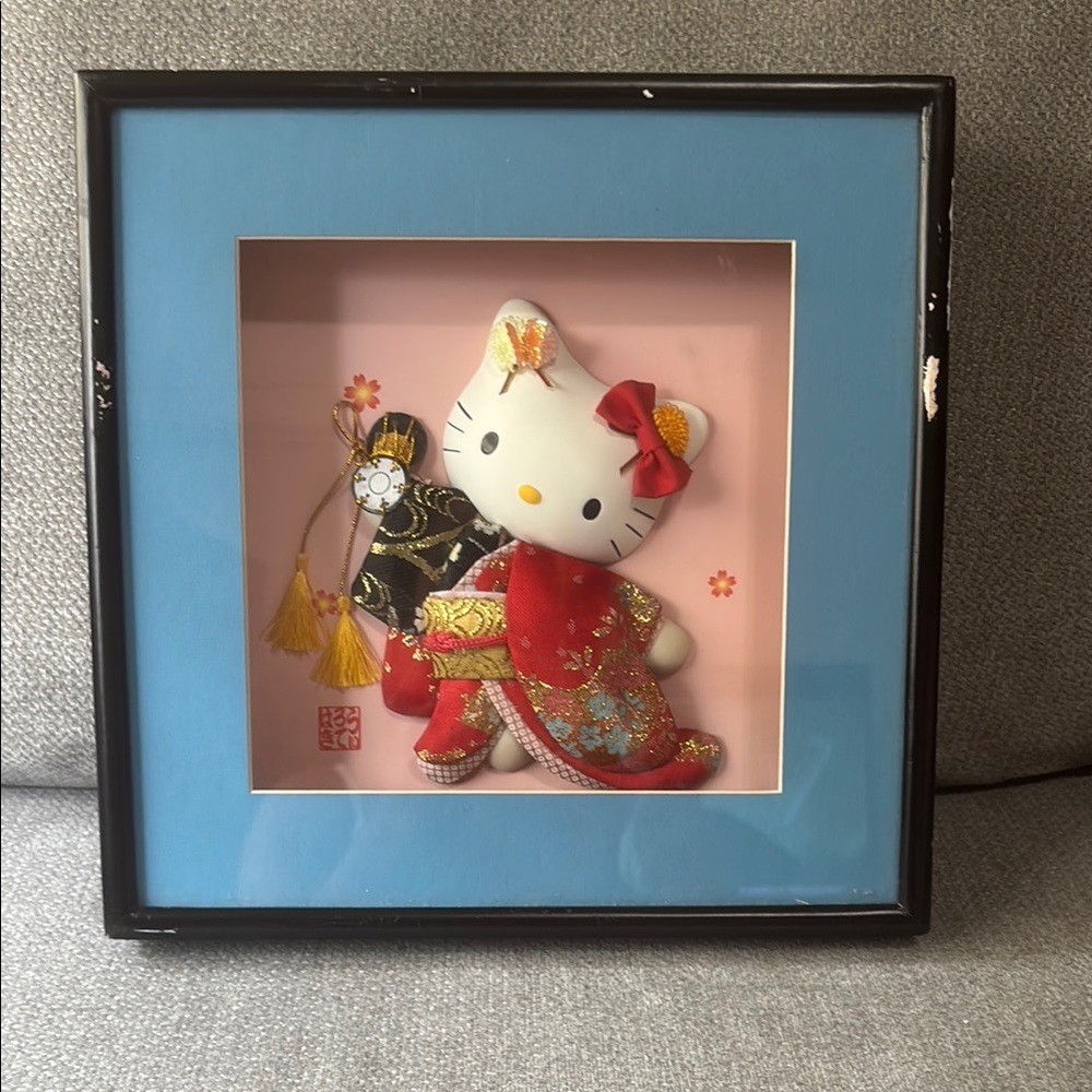 Hello Kitty Framed Art in Red Kimono